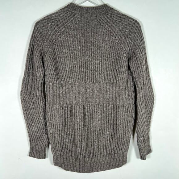 AllSaints Women's Riva V-Neck Wool Alpaca Blend Sweater XS Hi-Low Mocha Brown - Picture 4 of 8